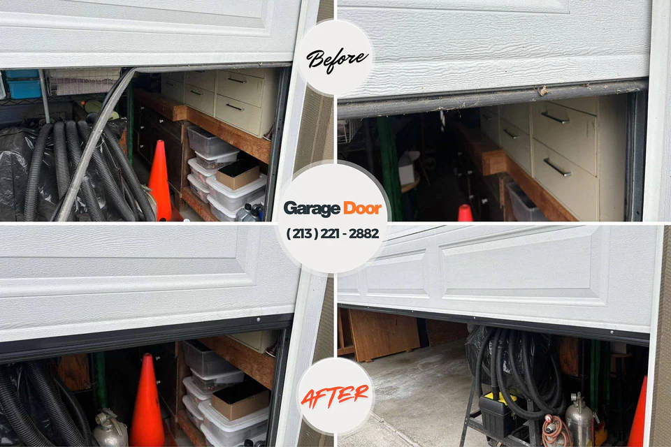 Before and after: garage door repair Parker, AZ